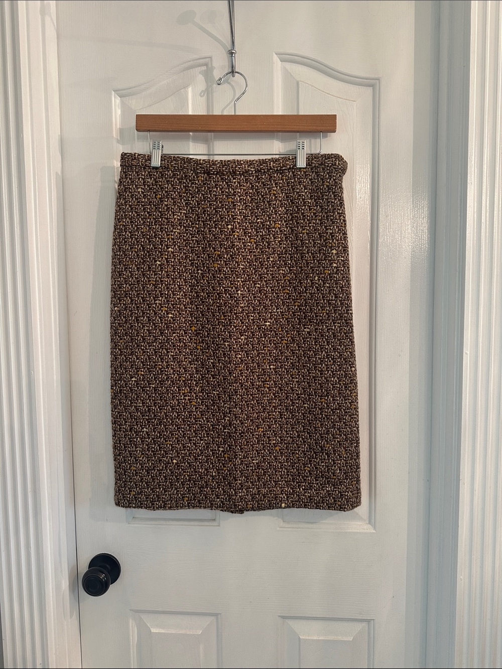 LOFT Brown Multi-Tone Tweed Pencil Skirt